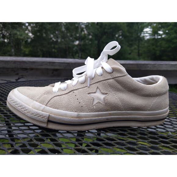 Converse One Star Ox Sz W10 M8 Suede OG 1 Retro Low Off Cream Leather - Picture 2 of 9